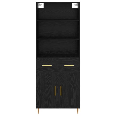 VidaXL Highboard Čierny dub 69,5 x 34 x 180 cm Kompozitné drevo