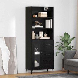 VidaXL Highboard Čierny dub 69,5 x 34 x 180 cm Kompozitné drevo