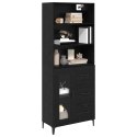 VidaXL Highboard Čierny dub 69,5 x 34 x 180 cm Kompozitné drevo