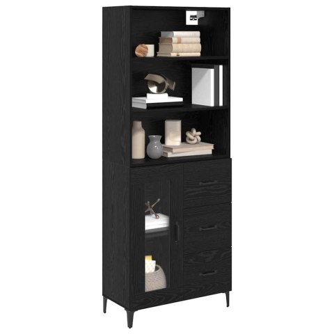 VidaXL Highboard Čierny dub 69,5 x 34 x 180 cm Kompozitné drevo