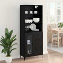 VidaXL Highboard Čierny dub 69,5 x 34 x 180 cm Kompozitné drevo