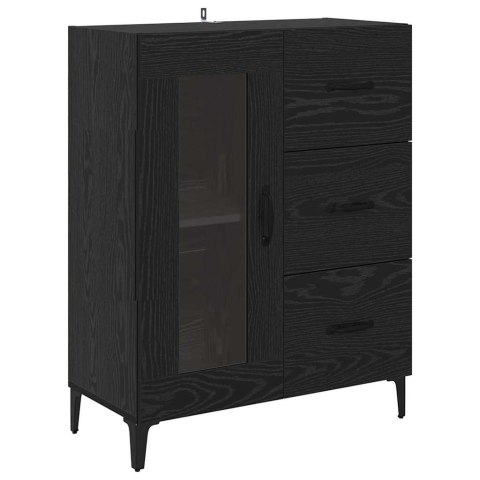 VidaXL Highboard Čierny dub 69,5 x 34 x 180 cm Kompozitné drevo