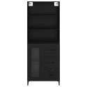 VidaXL Highboard Čierny dub 69,5 x 34 x 180 cm Kompozitné drevo