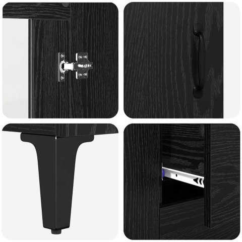 VidaXL Highboard Čierny dub 69,5 x 34 x 180 cm Kompozitné drevo