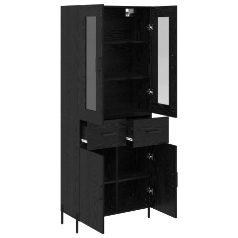 VidaXL Highboard Čierny dub 69,5 x 34 x 180 cm Kompozitné drevo