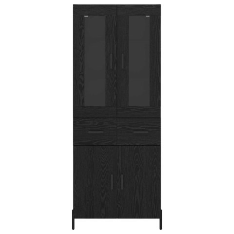 VidaXL Highboard Čierny dub 69,5 x 34 x 180 cm Kompozitné drevo