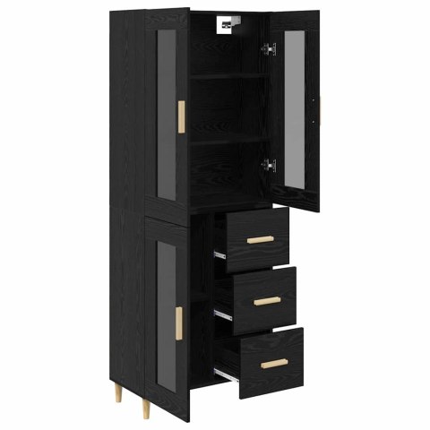 VidaXL Highboard Čierny dub 69,5 x 34 x 180 cm Kompozitné drevo