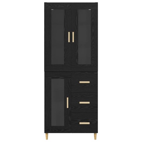 VidaXL Highboard Čierny dub 69,5 x 34 x 180 cm Kompozitné drevo