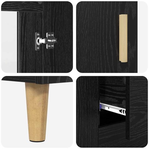 VidaXL Highboard Čierny dub 69,5 x 34 x 180 cm Kompozitné drevo