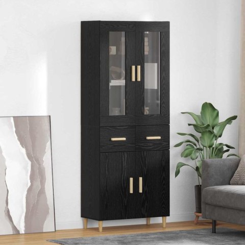 VidaXL Highboard Čierny dub 69,5 x 34 x 180 cm Kompozitné drevo