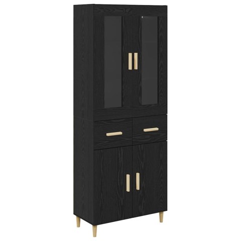 VidaXL Highboard Čierny dub 69,5 x 34 x 180 cm Kompozitné drevo
