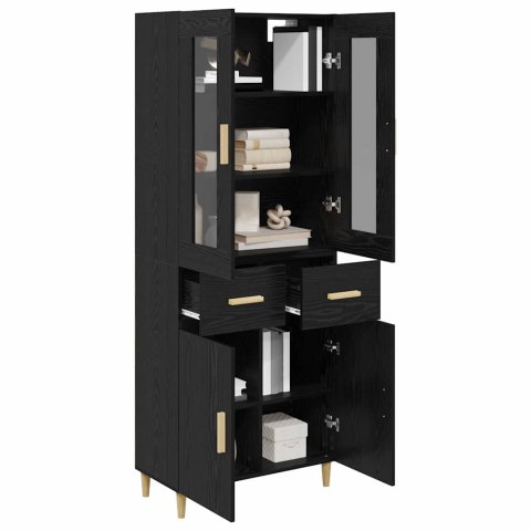 VidaXL Highboard Čierny dub 69,5 x 34 x 180 cm Kompozitné drevo