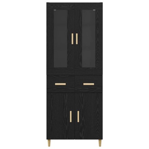 VidaXL Highboard Čierny dub 69,5 x 34 x 180 cm Kompozitné drevo