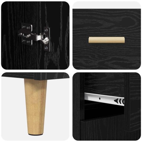 VidaXL Highboard Čierny dub 69,5 x 34 x 180 cm Kompozitné drevo