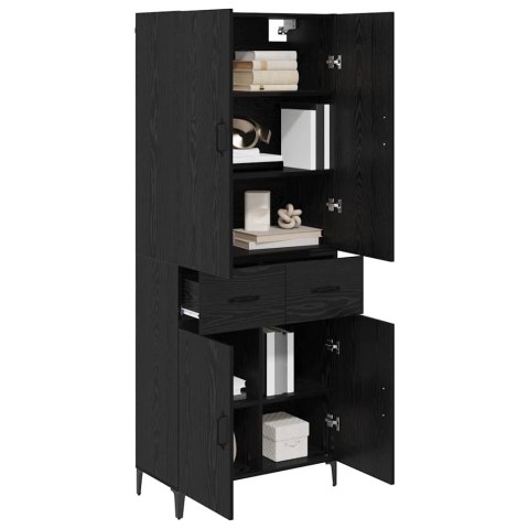 VidaXL Highboard Čierny dub 69,5 x 34 x 180 cm Kompozitné drevo