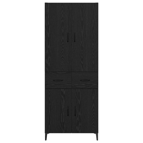 VidaXL Highboard Čierny dub 69,5 x 34 x 180 cm Kompozitné drevo