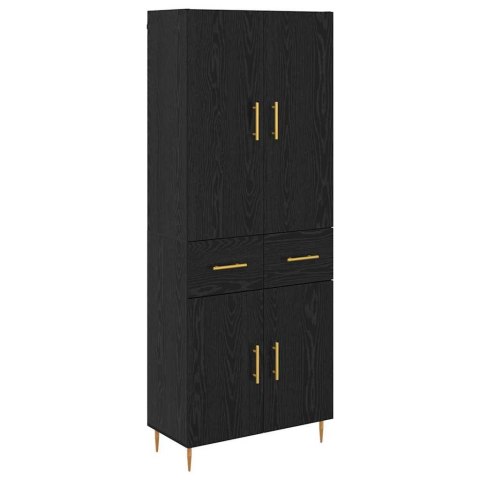 VidaXL Highboard Čierny dub 69,5 x 34 x 180 cm Kompozitné drevo
