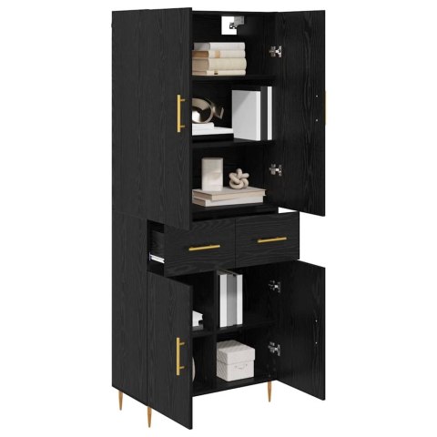 VidaXL Highboard Čierny dub 69,5 x 34 x 180 cm Kompozitné drevo