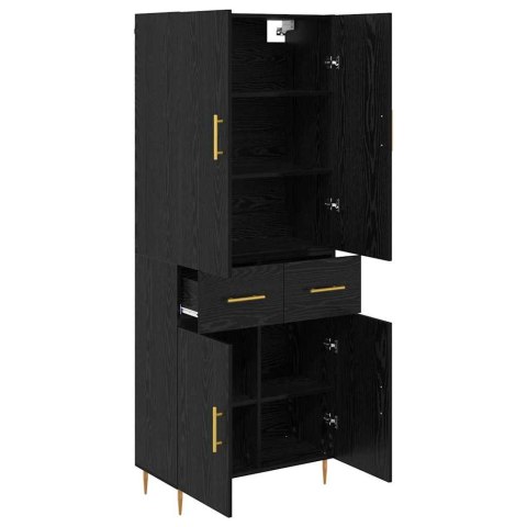 VidaXL Highboard Čierny dub 69,5 x 34 x 180 cm Kompozitné drevo