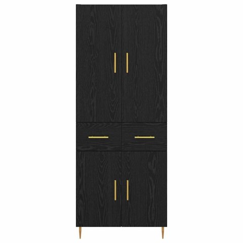 VidaXL Highboard Čierny dub 69,5 x 34 x 180 cm Kompozitné drevo
