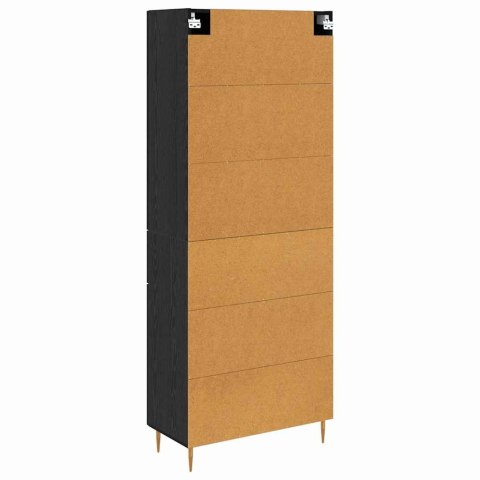 VidaXL Highboard Čierny dub 69,5 x 34 x 180 cm Kompozitné drevo