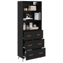 VidaXL Highboard Čierny dub 69,5 x 34 x 180 cm Kompozitné drevo