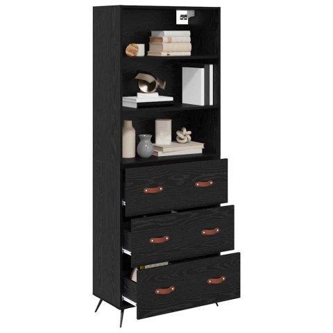VidaXL Highboard Čierny dub 69,5 x 34 x 180 cm Kompozitné drevo