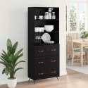 VidaXL Highboard Čierny dub 69,5 x 34 x 180 cm Kompozitné drevo