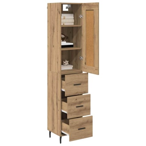 VidaXL Highboard Remeselný dub 34,5 x 34 x 180 cm Kompozitné drevo