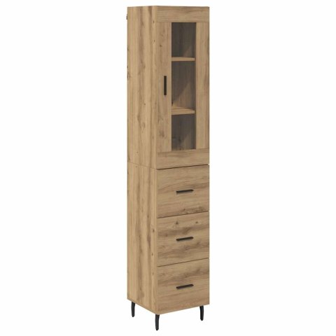 VidaXL Highboard Remeselný dub 34,5 x 34 x 180 cm Kompozitné drevo