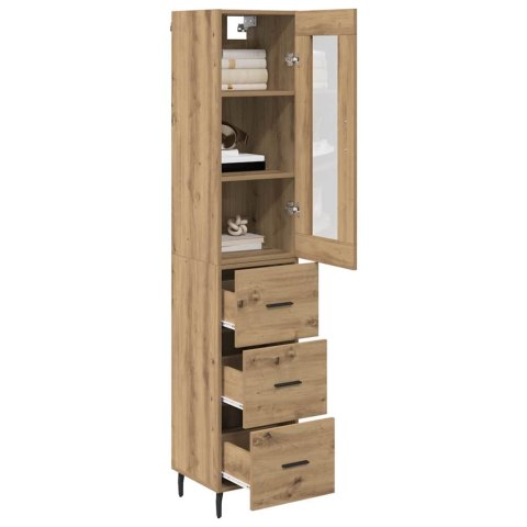 VidaXL Highboard Remeselný dub 34,5 x 34 x 180 cm Kompozitné drevo