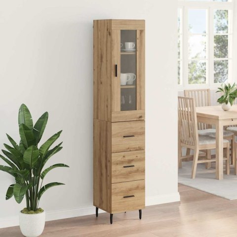 VidaXL Highboard Remeselný dub 34,5 x 34 x 180 cm Kompozitné drevo