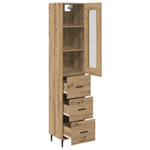 VidaXL Highboard Remeselný dub 34,5 x 34 x 180 cm Kompozitné drevo