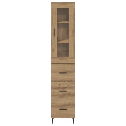VidaXL Highboard Remeselný dub 34,5 x 34 x 180 cm Kompozitné drevo