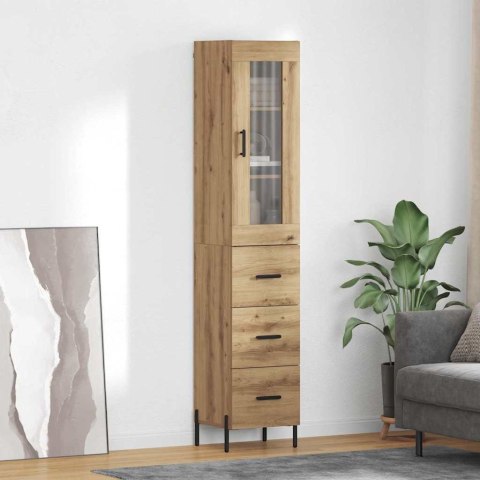 VidaXL Highboard Remeselný dub 34,5 x 34 x 180 cm Kompozitné drevo
