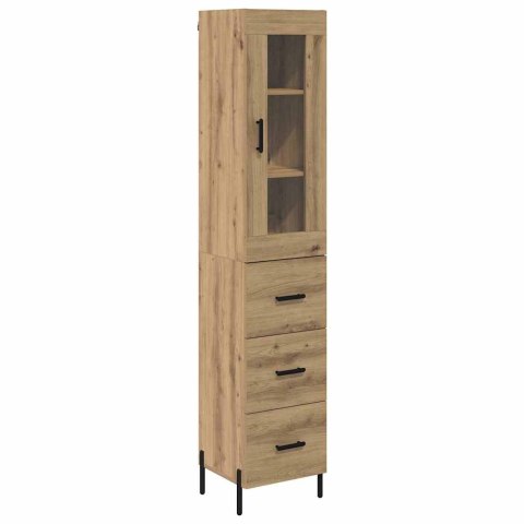 VidaXL Highboard Remeselný dub 34,5 x 34 x 180 cm Kompozitné drevo