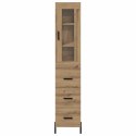 VidaXL Highboard Remeselný dub 34,5 x 34 x 180 cm Kompozitné drevo