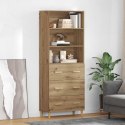 VidaXL Highboard Remeselný dub 69,5 x 32,5 x 180 cm Kompozitné drevo