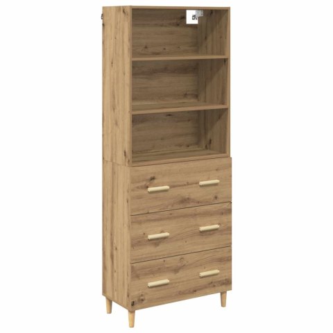 VidaXL Highboard Remeselný dub 69,5 x 32,5 x 180 cm Kompozitné drevo