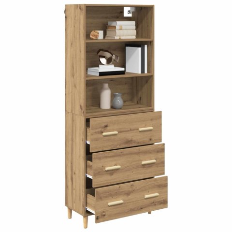 VidaXL Highboard Remeselný dub 69,5 x 32,5 x 180 cm Kompozitné drevo