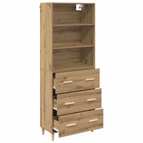 VidaXL Highboard Remeselný dub 69,5 x 32,5 x 180 cm Kompozitné drevo