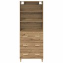 VidaXL Highboard Remeselný dub 69,5 x 32,5 x 180 cm Kompozitné drevo