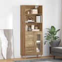 VidaXL Highboard Remeselný dub 69,5 x 34 x 180 cm Kompozitné drevo