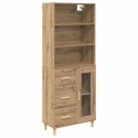 VidaXL Highboard Remeselný dub 69,5 x 34 x 180 cm Kompozitné drevo
