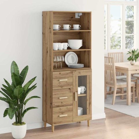 VidaXL Highboard Remeselný dub 69,5 x 34 x 180 cm Kompozitné drevo