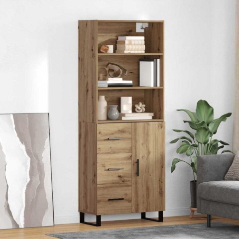 VidaXL Highboard Remeselný dub 69,5 x 34 x 180 cm Kompozitné drevo