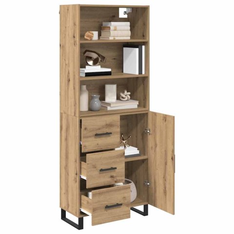VidaXL Highboard Remeselný dub 69,5 x 34 x 180 cm Kompozitné drevo