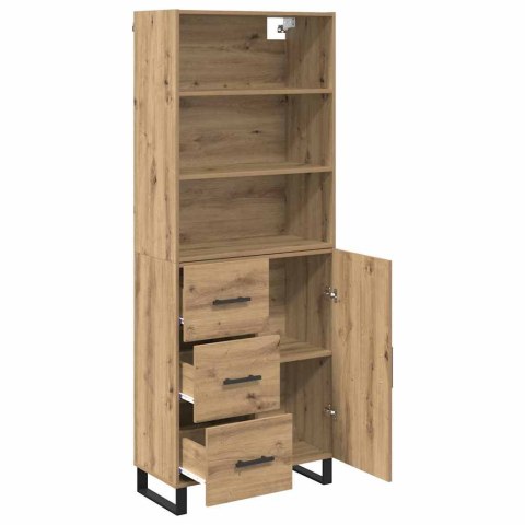 VidaXL Highboard Remeselný dub 69,5 x 34 x 180 cm Kompozitné drevo