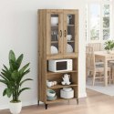 VidaXL Highboard Remeselný dub 69,5 x 34 x 180 cm Kompozitné drevo