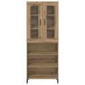 VidaXL Highboard Remeselný dub 69,5 x 34 x 180 cm Kompozitné drevo
